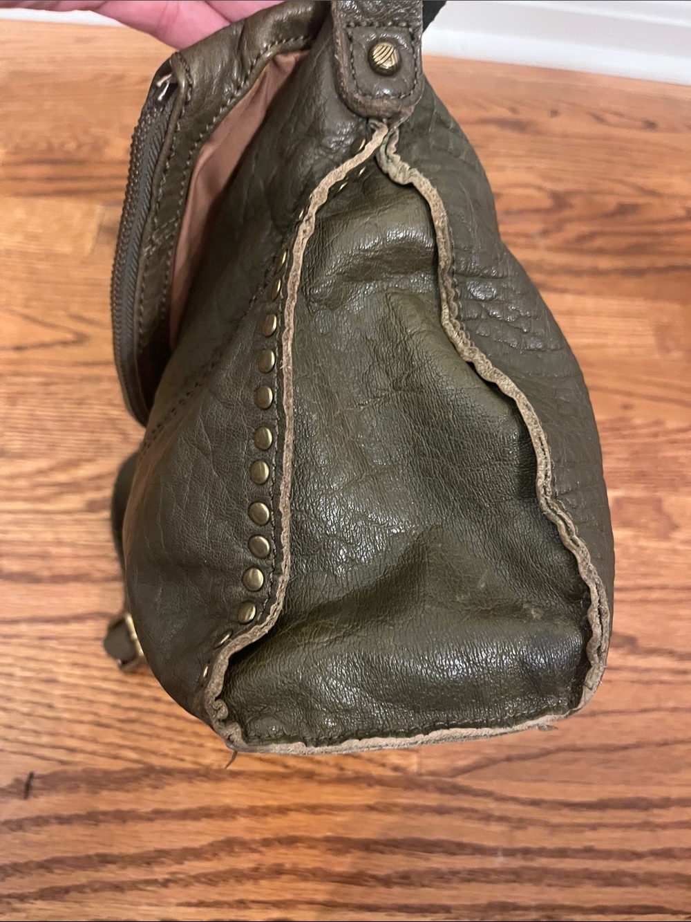 The Sak Silverlake Olive Green Studded Leather Crossbody - Picture 4 of 9